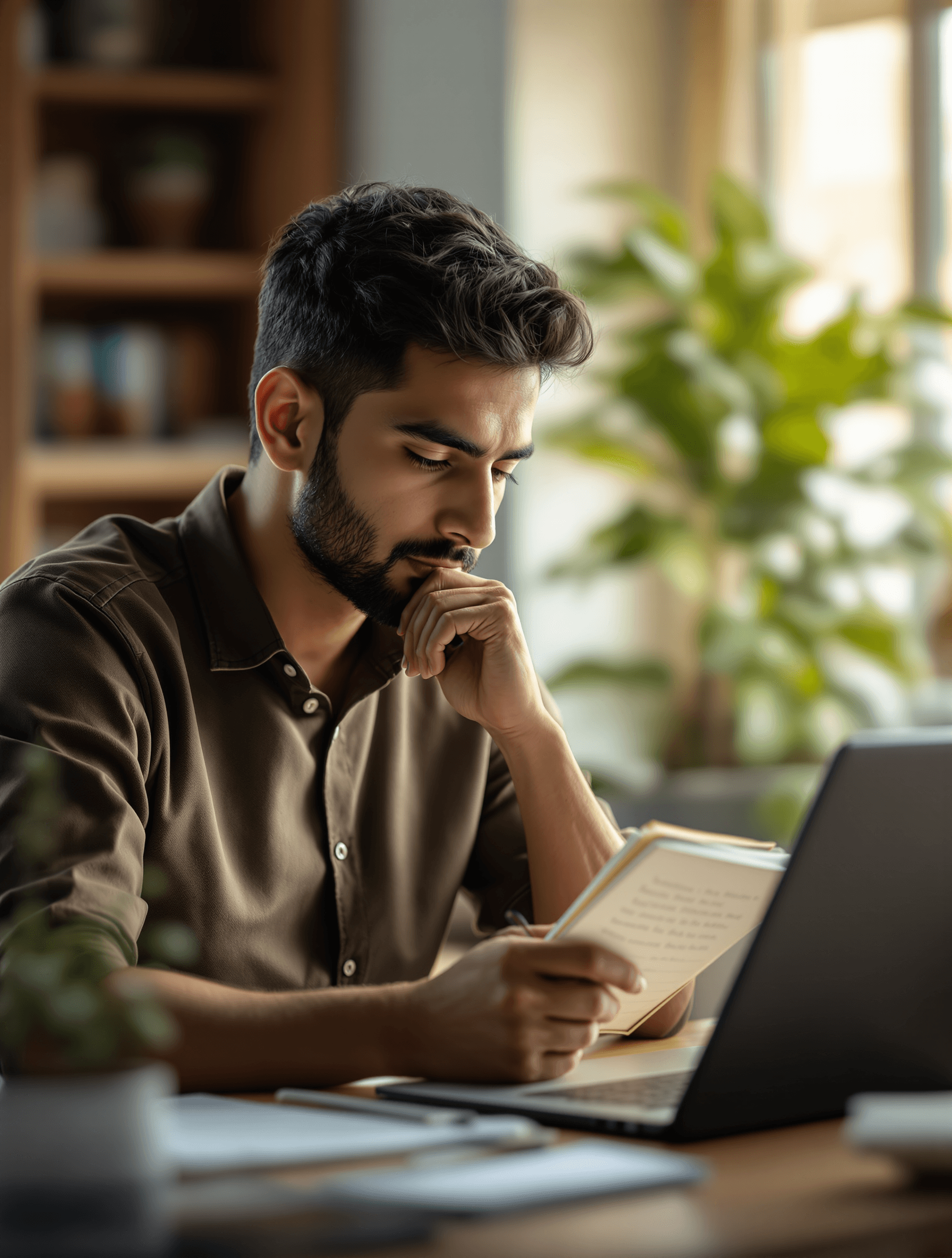 A learner reviewing shortlisted courses and notes before deciding